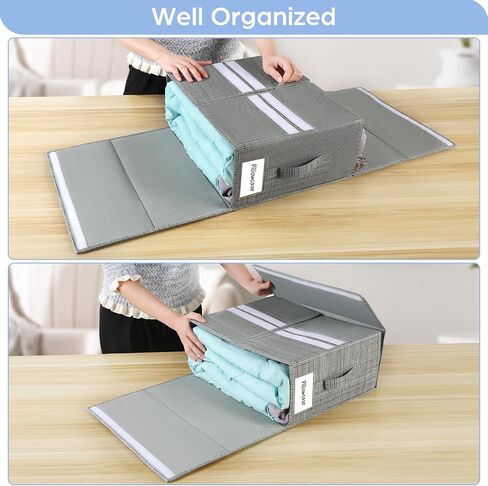 2 Pack Bed Sheet Organizers and Storage Foldable Linen Closet Organizer (15 x 12.6 x 4.7) in Saudi Arabia