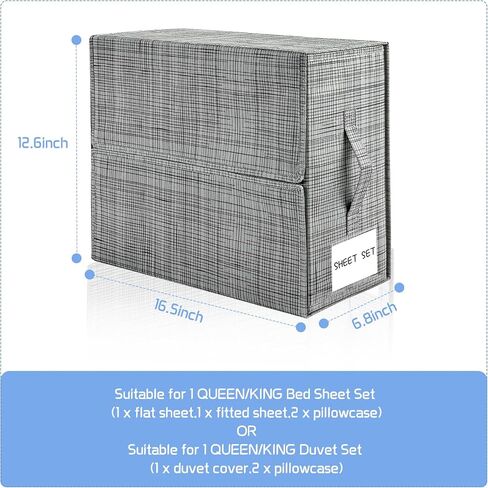 2 Pack Bed Sheet Organizers and Storage Foldable Linen Closet Organizer (15 x 12.6 x 4.7) in Saudi Arabia