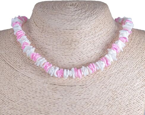 مجموعة BlueRica مكونة من قطعتين ~ أبيض وقوس قزح Puka Chip Shells Necklace & خلخال, قشرة معدن in Kuwait