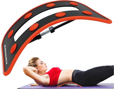 3 in 1 Back Stretcher, Ab Mat for Sit Up with Massage Ball – Ideal Solution for Fitness, Pain Relief, and Comfort – Rocking a Baby and Working - Lightweight and Portable - Blue in Saudi Arabia