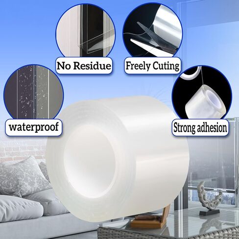Air Conditioner Window Weather Sealing Tape 2 Inch x 33 FT Weather Stripping Residue-Free Clear Window Insulation Caulk Tape for Doors Windows and Shower Glass Gaps Bathroom in Saudi Arabia