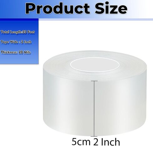 Air Conditioner Window Weather Sealing Tape 2 Inch x 33 FT Weather Stripping Residue-Free Clear Window Insulation Caulk Tape for Doors Windows and Shower Glass Gaps Bathroom in Saudi Arabia