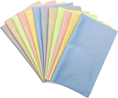 AIMI 12 Pack Microfiber Cleaning Cloths Black Dark Gray - 6" x 7" Microfiber Glasses Cloth - Great for Cleaning Eyeglasses, Cell Phones, Screens, Lenses, Glasses and All Delicate Surface in Saudi Arabia