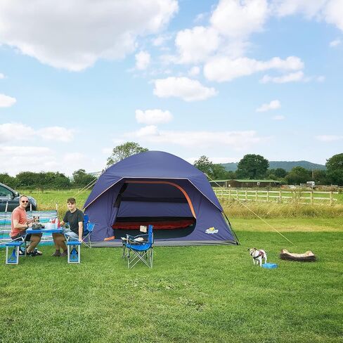 Tent 6-Person Camping Tents, Waterproof Windproof Family Tent with Removable Top Rainfly for Outdoors, Picnic, Friends, Large Mesh Windows, Easy Set Up, Carry Bag in Saudi Arabia
