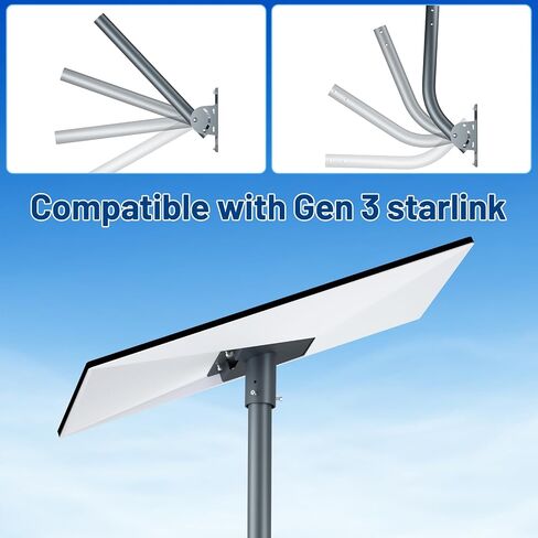 Starlink Mount for Gen 3, Adjustable 18-Inch Wall/Roof Mount Compatible with V3 Starlink Standard Dish, Starlink Mounting Kit with Gen 3 Pipe Adapter for Starlink Internet Kit Satellite in Saudi Arabia