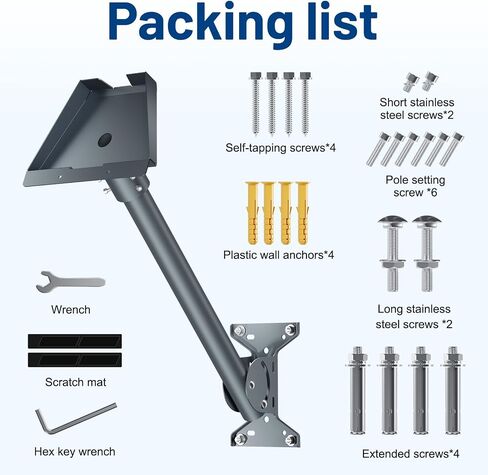 Starlink Mount for Gen 3, Adjustable 18-Inch Wall/Roof Mount Compatible with V3 Starlink Standard Dish, Starlink Mounting Kit with Gen 3 Pipe Adapter for Starlink Internet Kit Satellite in Saudi Arabia
