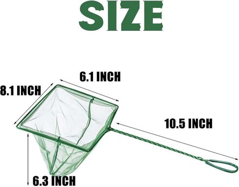2 Pack Aquarium Fishing Net Fish Tank Cleaning Tools Fine Mesh Net with Long Handle Green 8 Inch in Kuwait