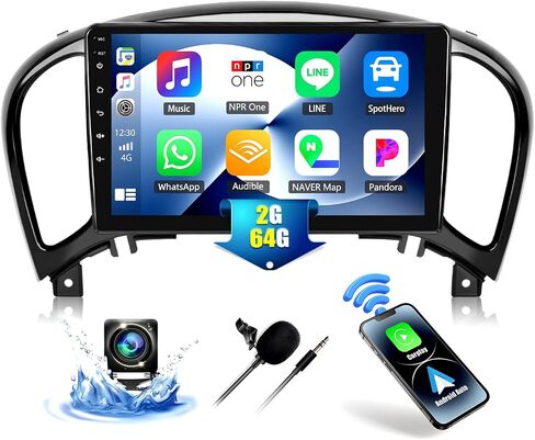 2G + 64G راديو السيارة ستيريو لنيسان جوك 2011-2014 مع CarPlay اللاسلكي Android Auto 9 "شاشة لمس راديو Android 13 ستيريو السيارة مع بلوتوث واي فاي FM نظام تحديد المواقع والملاحة كاميرا احتياطية رئيس وحدة in Saudi Arabia
