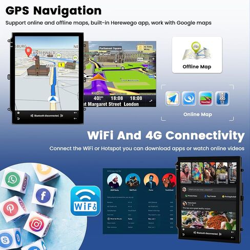 راديو سيارة 2+64 جيجا لسيارة جيب جراند شيروكي 2014-2020 مع Carplay Android Auto، 9.7 بوصة Android 13 شاشة لمس عمودية سيارة ستيريو GPS WiFi BT SWC EQ مرآة رابط كاميرا احتياطية ميكروفون in Saudi Arabia