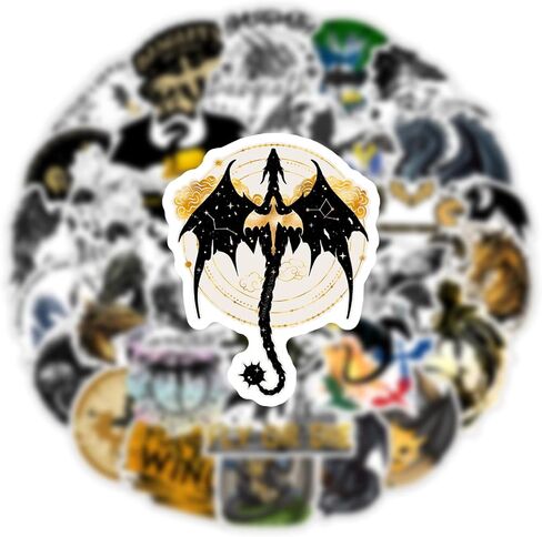 Fourth Wing Stickers for Water Bottle, Laptop, Phone, 60 PCS Waterproof Vinyl Stickers Laptop Phone Party Decor Favors. (D 2) in Saudi Arabia