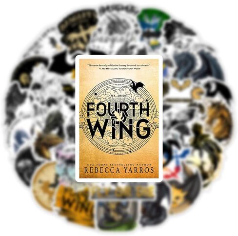 Fourth Wing Stickers for Water Bottle, Laptop, Phone, 60 PCS Waterproof Vinyl Stickers Laptop Phone Party Decor Favors. (D 2) in Saudi Arabia