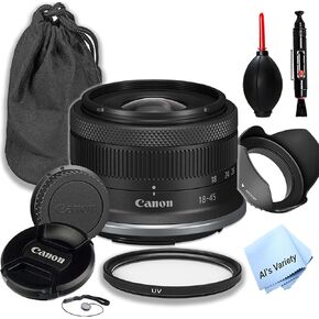 Canon RF-S 18-45mm f/4.5-6.3 is STM Lens + Filter+ case+ More (9pc) (Renewed)