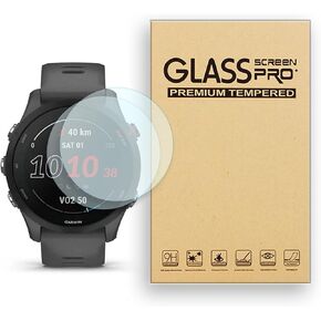 Screen Protector for Garmin Forerunner 255/255 Music 46mm Smartwatch Tempered Glass Film, 9H Hardness,Anti-Scratch,High Definition,Bubble Free (2 pcs)