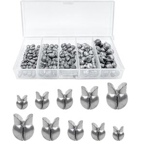 YOTO Fishing Weights Sinkers,120pcs Lead Split Shot Weights kit,Removable Round Fishing Sinkers