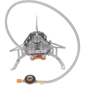 Tgoon Windproof Camp Stove, Hollow Furnace Portable Camping Stove 3 Core Foldable Bracket Portable for Hiking