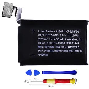 A1847 Replacement battery for Watch Series 3 Gen 38mm,Rechargeable 0 Cycle Battery Compatible with Apple Watch Series 3 Gen 38mm GPS with Repair Tool Kits(Only fit for GPS Vision)