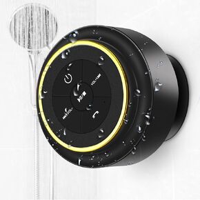 Bluetooth Shower Speaker, Portable Waterproof Speaker with Suction Cup, Wireless Outdoor Speaker for Pool, Camping, Beach, Hiking, Kayaking, Great Gift for Men, Women