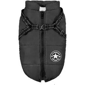 PawRoll Dog Jacket for Winter - Zipper Dog Puffer Coat with Harness - Waterproof Exterior & Warm Fleece Interior Ideal for Small, Medium & Large Breeds (X-Large, Blue)