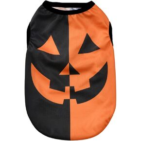 Dog Clothes Puppy Halloween Shirts for Dog Boy Girl Cat Coton Tank Top Puppy Outfits for Medium Large Dogs Black01 Large