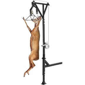 VEVOR Hitch Mounted Deer Hoist, 400 lbs Load Capacity, Truck Hitch Deer Hoist with Winch Lift Gambrel Set, 2-inch Hitch Receiver, Adjustable Height & 360 Degrees Swivel