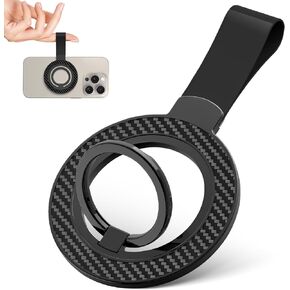 Upgraded Magnetic Phone Ring Holder for MagSafe, Magnetic Cell Phone Grip Stand Ring Kickstand with Two-Sided Magnetic & 360° Rotating Finger Stand Compatible iPhone 16/15/14/13/12, Samsung Galaxy