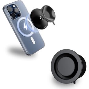 JJC Upgraded Magnetic Suction Cup Phone Mount for iPhone 16 15 14 13 12 Pro Max with Magsafe Function, Hands-Free Shower Mirror Wall Phone Holder Stand for Tiktok YouTube Vlog Video Creator Make Up