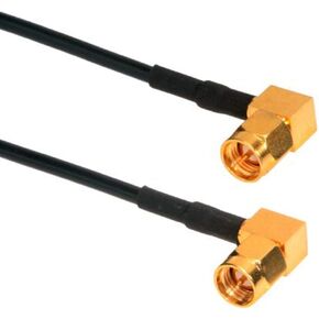 Amphenol CO-174RASMAX2-005 كابل محوري RG174 SMA أسود، 50 أوم، زاوية قائمة SMA، ذكر إلى ذكر، 5' in Kuwait