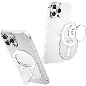 AUROX for Magsafe Base Phone Stand for PopSocket Phone Grips, Magnetic Base Plate, Magnetic Desk Phone Stand, Compatible with MagSafe Cases, Socket Grip Base for iPhone 16 15 14 13 12 Series (Clear)