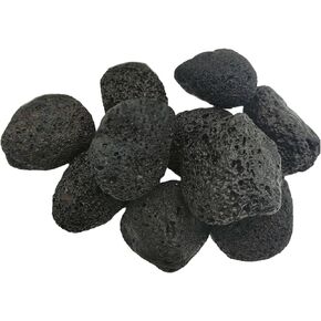 Tfwadmx 10 Pack Aquarium Black Lava Rock Fish Tank Volcanic Pumice Stones for Fish Shrimp Betta(1.18''-1.96'')
