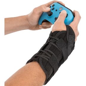 BraceAbility Gaming Wrist Brace - Video Game Support Guard for Console, Laptop, or PC Computer Keyboard and Mouse Gamer with Repetitive Strain Injury (RSI) Pain or Carpal Tunnel Syndrome (Left Hand)