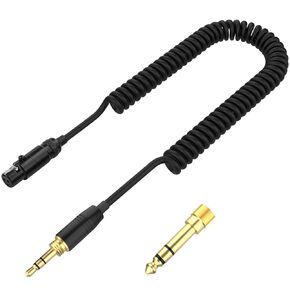 Zosvoses K702 Cable with 6.35mm Adapter Compatible with AKG Q701, K712, K240, K240S, K240 MK II, K141, K171, K181, K271, K271S, K271 MK II, K241, K175, K275 Headphone, Coiled Audio Cable, 5 to 10ft