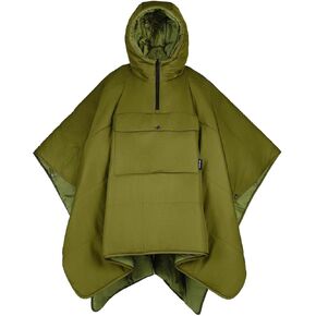 KingCamp Blanket Poncho Hooded Ultralight Water, Warm Camping Blanket Wearable Poncho Ultralight Compact, Camp Poncho Sleeping Bag, Green