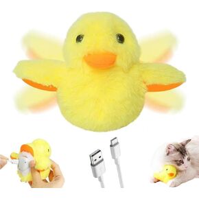 Cat Toys Rechargeable Flapping Duck,2024 New Flapping Duck Cat Toy,Lifelike Quack Chirping,Plush Interactive Exercise Toys for All Breeds (1PC)