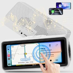 Carplay Screen for Car, Portable HiFi Car Stereo, Car Play Built-in Customized Speakers, Support Wireless Apple Carplay & Android Auto, with Voice Control, Navigation, BT5.0, AUX/FM Transmitter