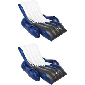Intex Floating Recliner Inflatable Lounge, 71in X 53in, Multicolor