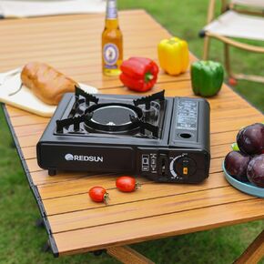 REDSUN C3 White Outdoor Camping Stove, Portable Hearer, With a Back Stand, Can be used as both a Camping Stove and a Heater, Infrared Burner, No open flame, With strong windproof