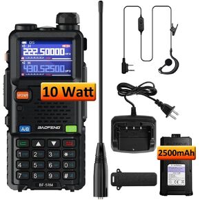 BAOFENG 5RM 10W Ham Radio Long Range Handheld Two Way Radio 2500mAh Battery Rechargeable Walkie Talkies with NOAA Weather Receiver, Speaker Mic, Type-C Charging, 999CH, VOX