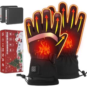 Heated Gloves for Men Women,5000mAh Rechargeable Battery Electric Heated Gloves,3 Heating Levels Waterproof&Windproof Hand Warmers Heated Gloves for Cycling Motorcycle Snowboarding Outdoor Sports
