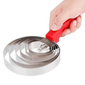 Reversible Curry Comb for Horses 6 Ring Stainless Steel Horse Itching Curry Brush with Soft Touch Grip for Grooming Shedding Horse Sheep Cows Pet Dog
