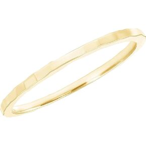 Real Solid 10k Yellow, White & Rose Gold Dainty Ridged-Style Rings, Simple 1mm Thin and Skinny Gold Stackable charm Rings for Women and Men Available In Size 4-12, Made in USA.