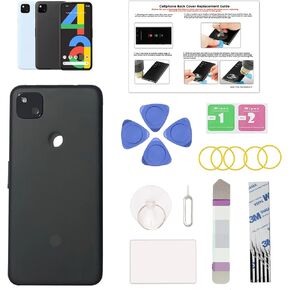 GREEN FUSION Compatible with Pixel 4a 4G Back Glass Cover Replacement, Pixel 4a 4G Back Glass for All Carriers, Includes Repair Tools & Instruction, Black