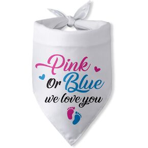Pink or Blue We Love You Dog Bandana Baby Announcement Dog Gender Reveal Outfit Pregnancy Announcement Photo Props for Large Medium Small Dog Gender Reveal Party Decorations Dog Scarf