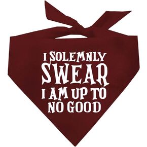 I Solemnly Swear I Am Up to No Good Dog Bandana (Teal, OS 1101)