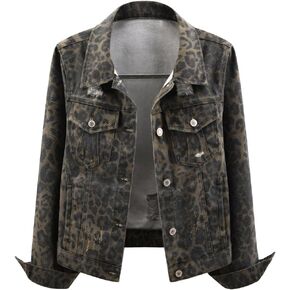Kedera Womens Denim Jackets Distressed Ripped Long Sleeve Jean Jacket Coats