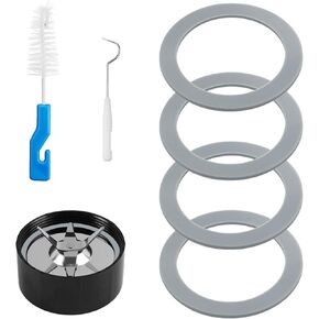4 PCS Blender Gasket Replacement Parts, Blender O-Ring Rubber Seal Ring Replacement, with a Brush and a Small Hook, Compatible with Oster and Osterizer Blender