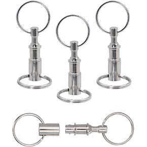 4 Pack Quick Release Detachable Pull Apart Keychain Pull-Apart Silver Key Ring Seperate Chain Lock holder Convenient Accessory Gift for Keychain