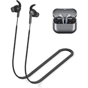 Anti-Lost Strap for Galaxy Buds 3 Pro Ultra Strong Sports Soft Silicone Lanyard Accessories Compatible with Samsung Galaxy Buds Pro 3 Neck Rope Cord(Black)