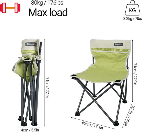 Portable Camping Chairs, Teenagers Lightweight Folding Camp Chair, Dark Moss Green Backpacking Collapsible Outdoor for Outside Beach Hiking Fishing Picnic Lawn Soccer (2 Pack Dark Moss) in Saudi Arabia