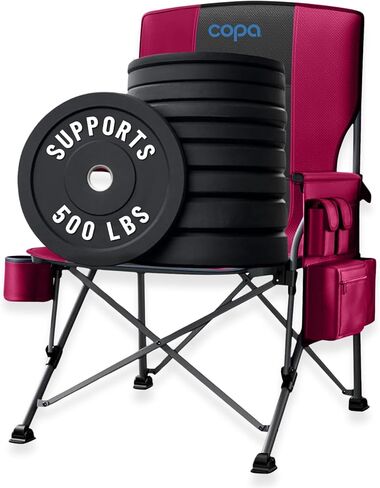 copa Folding Camping Chairs for Adults Heavy Duty Camping Chairs 500 lbs Outdoor Lawn Chairs, Padded Camping Chair with Cup Holder, Side Pocket and Cooler Folding Chairs for Outside in Saudi Arabia