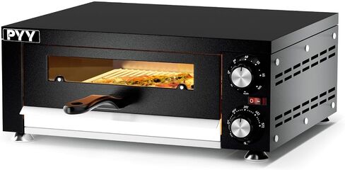 PYY Countertop Pizza Oven Electric Indoor Pizza Oven with Viewing Window Commercial Stainless Steel 2-Layers Pizza Cooker with Timer for Home Restaurant in Saudi Arabia